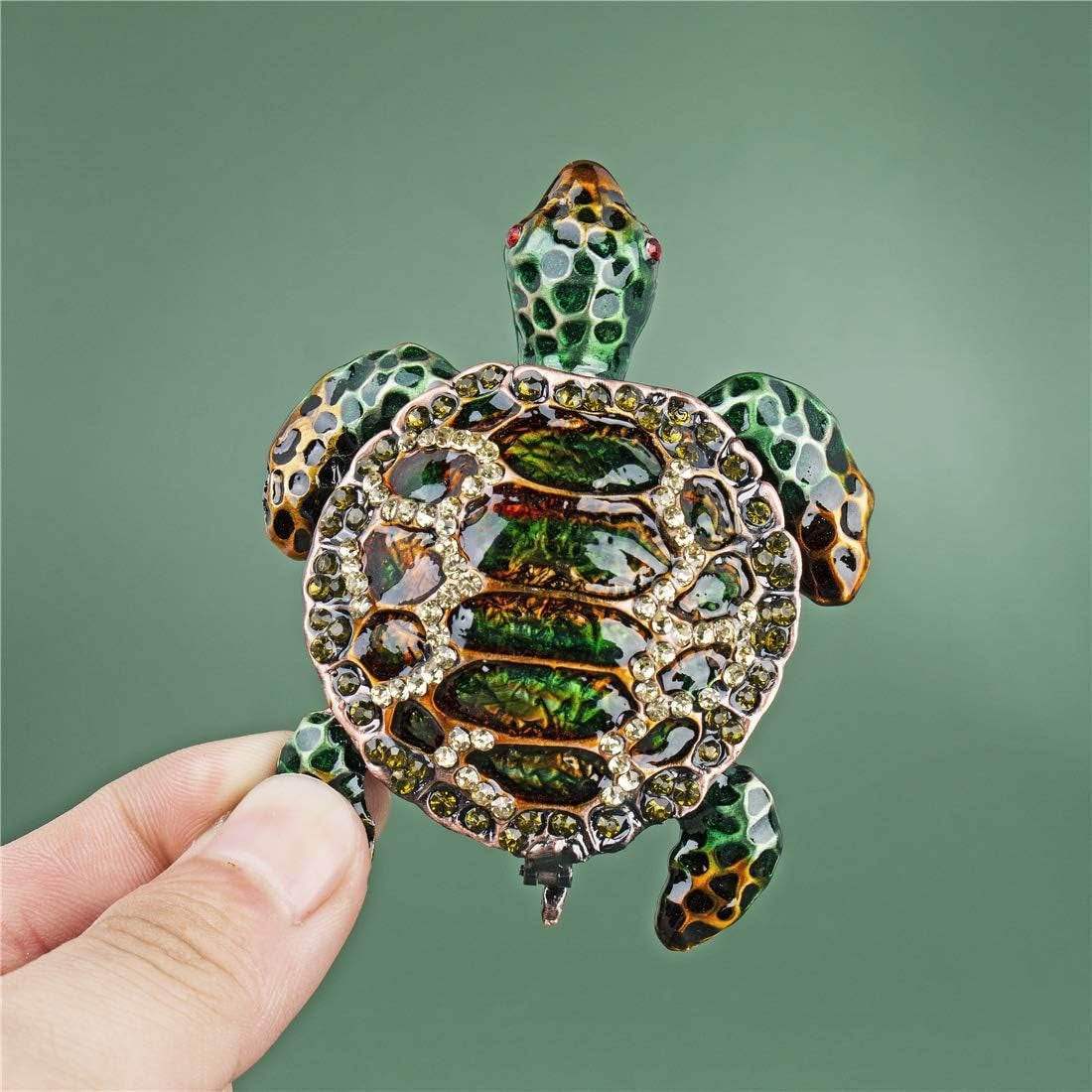 Vintage Turtle Jewelry Trinket Box