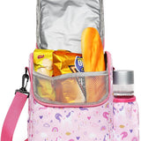 Reusable Lunch Box Tote with Side Water Bottle Pockets