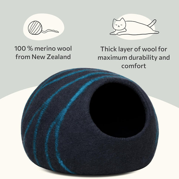 Cat Cave – Premium Handmade Felt Bed for Indoor Cats