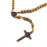Handmade Wooden Catholic Rosaries, Rosary Beads Necklace from Bethlehem Wood Christian Prayer Holy Soil Medal & Metal Cross for Catholic or Christian Gift
