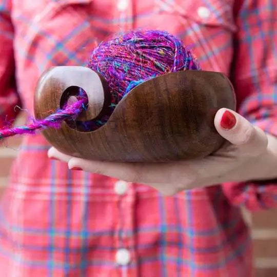 Wooden Yarn Bowl for Knitting Must Have