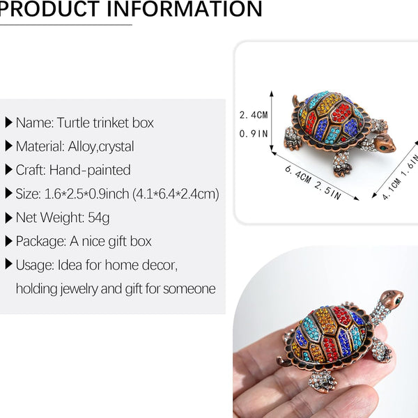 Vintage Turtle Jewelry Trinket Box