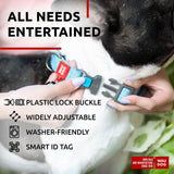 Blue Reflective Cotton Dog Collar Eco Friendly for Medium Dogs 