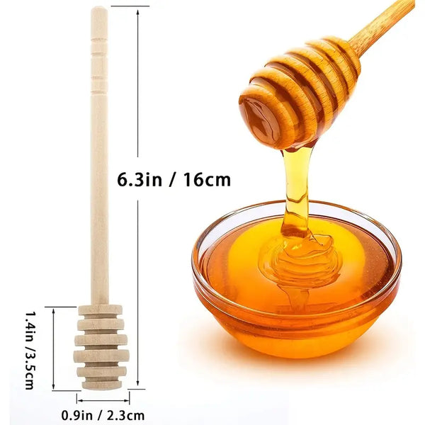 Wooden Honey Mixing Stick Set