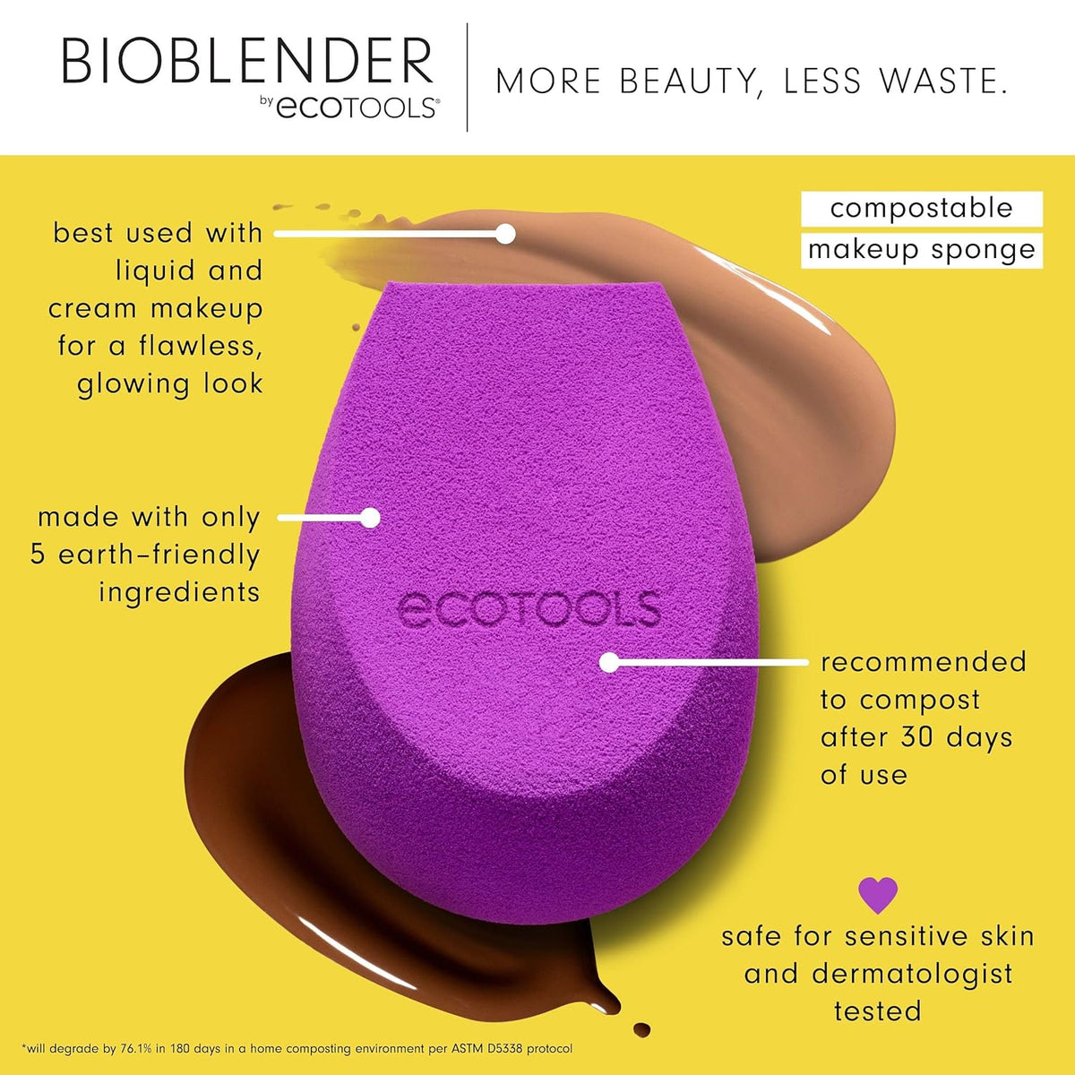 Bioblender Makeup Sponge Duo,for Liquid & Cream Foundation, Eco-Friendly 