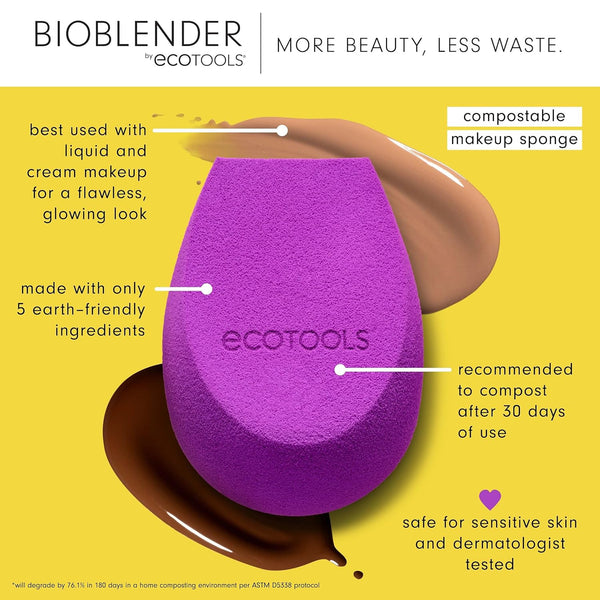 Bioblender Makeup Sponge Duo,for Liquid & Cream Foundation, Eco-Friendly 