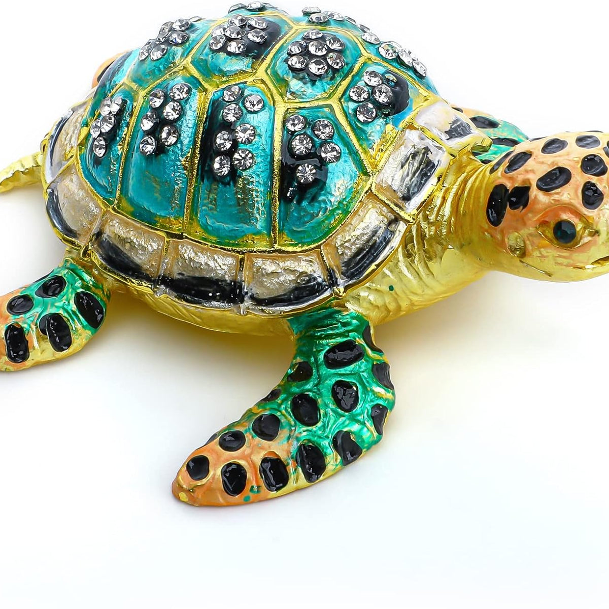 Vintage Turtle Jewelry Trinket Box