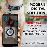 Blue Reflective Cotton Dog Collar Eco Friendly for Medium Dogs 