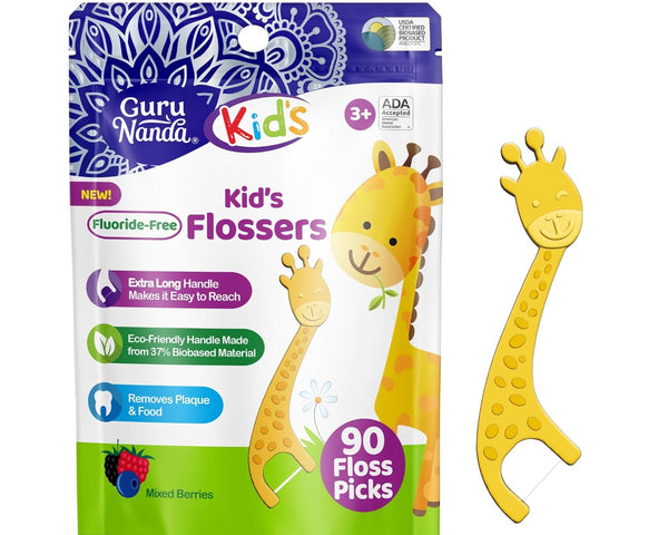 Dental Floss Picks for Kids, Fluoride-Free,  Eco-Friendly Ideal for Ages 3+, 90 Count (Pack of 1)