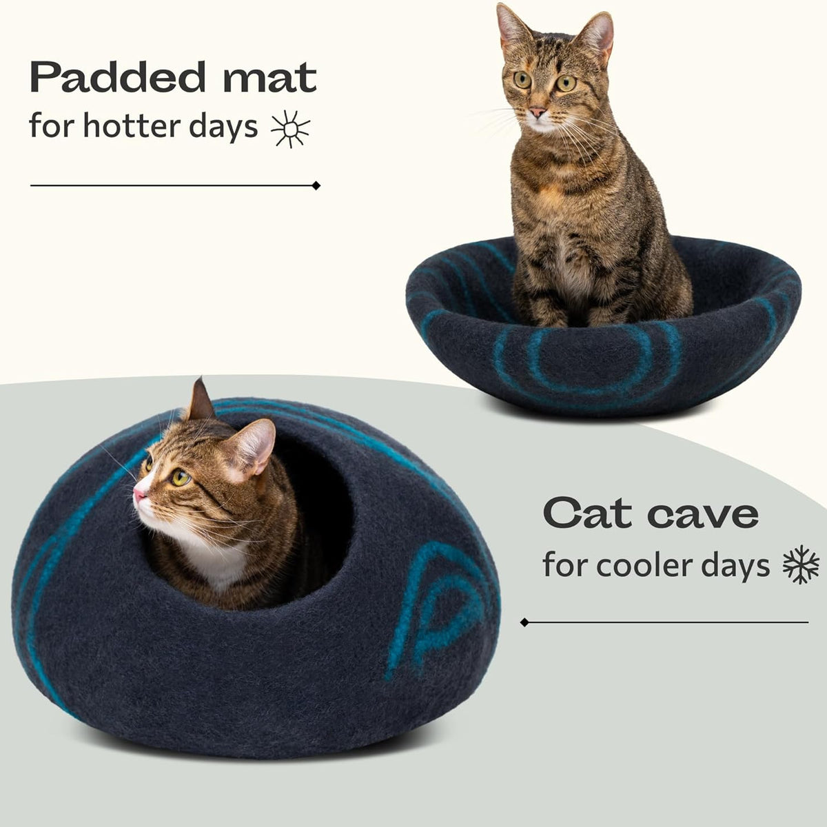 Cat Cave – Premium Handmade Felt Bed for Indoor Cats