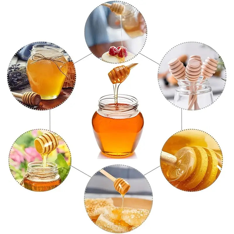 Wooden Honey Mixing Stick Set