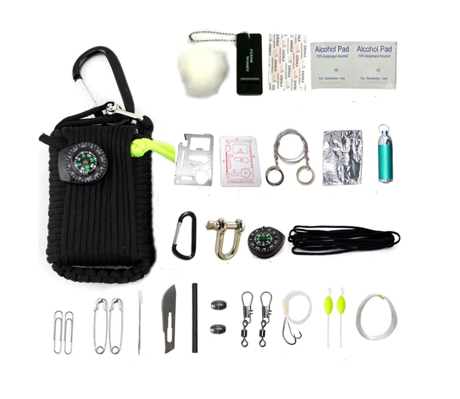 Survival Kit, Camping Gear, Climbing Rope Tool Bag