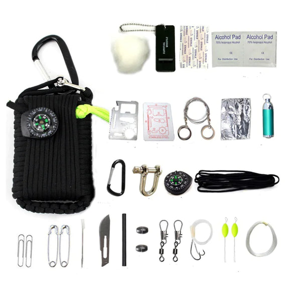 Survival Kit, Camping Gear, Climbing Rope Tool Bag