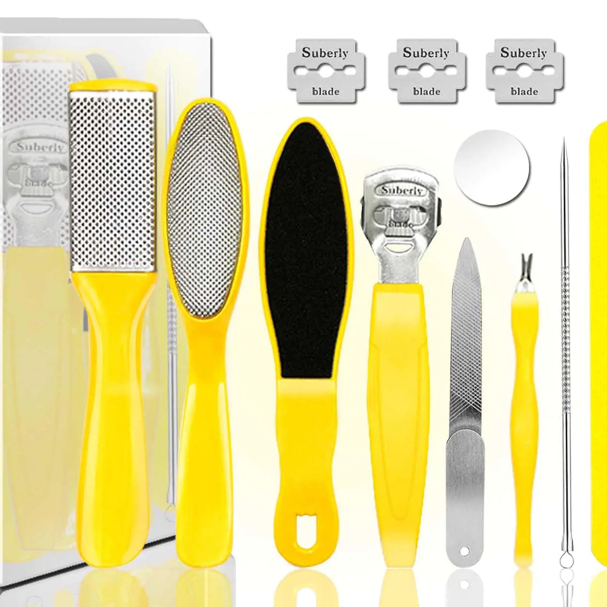 10pcs Professional Pedicure Kit Foot File and Callus Remover