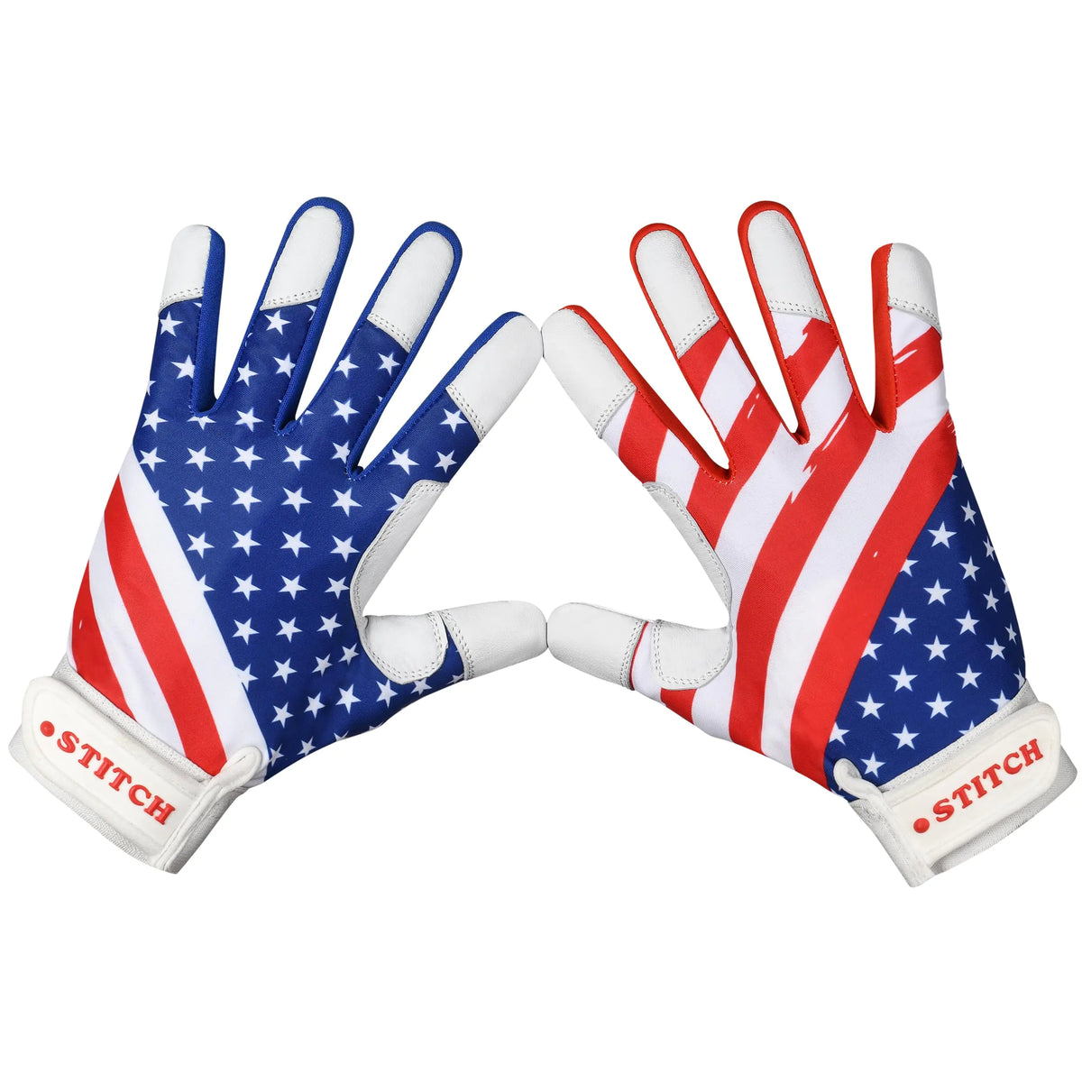 Dot Stitch Batting Gloves American Flag Youth Adult & Unisex (Stars & Strips Youth Large)