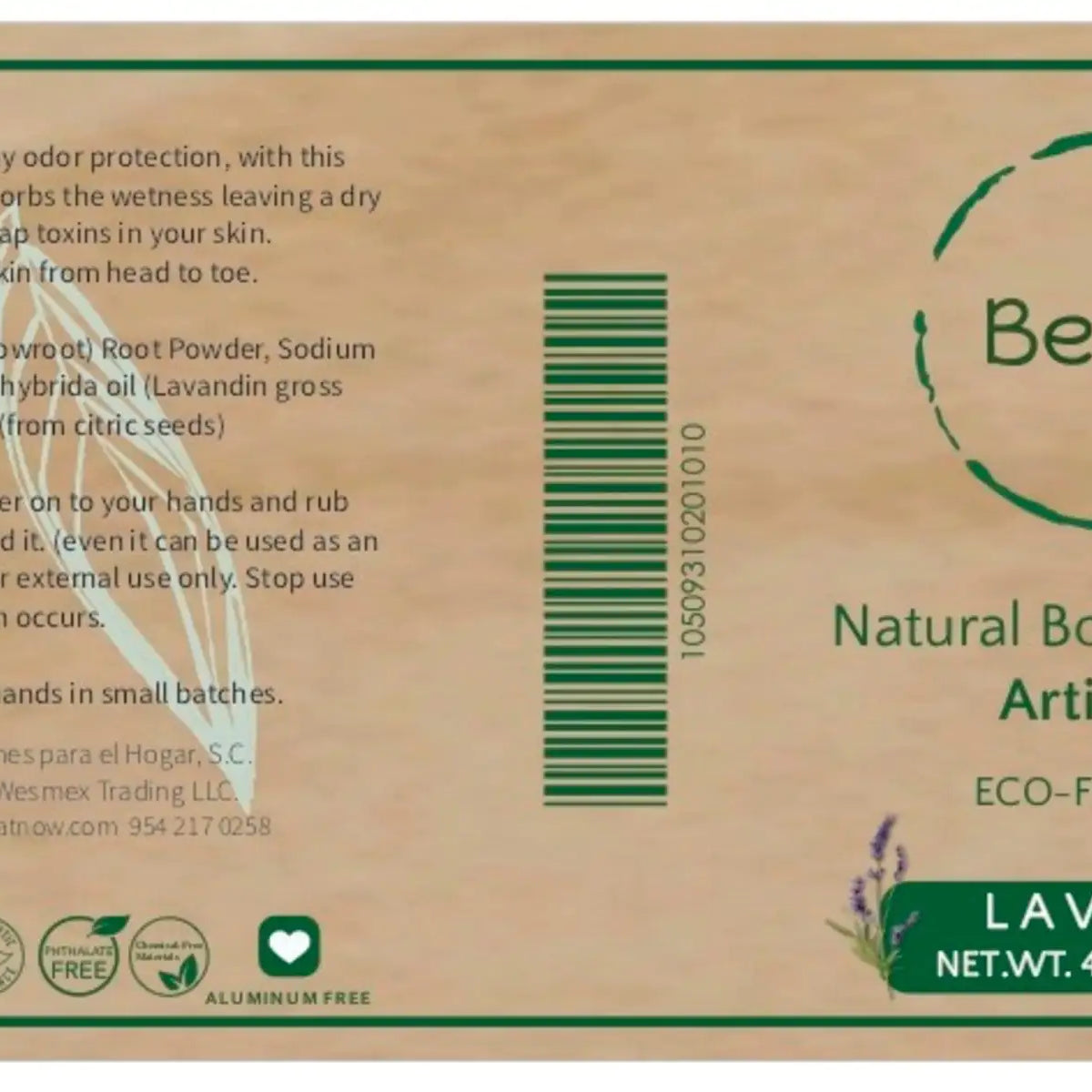 All-Natural Body Powder. Eco-Friendly.