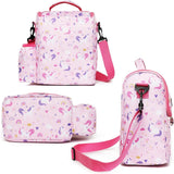 Reusable Lunch Box Tote with Side Water Bottle Pockets