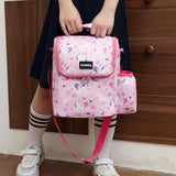 Reusable Lunch Box Tote with Side Water Bottle Pockets