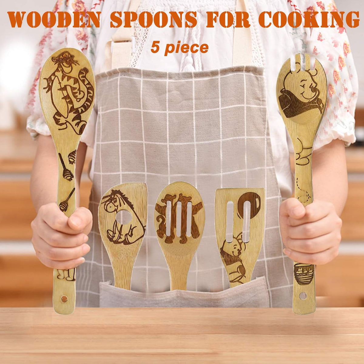 Cartoon Wooden Spoons for Cooking