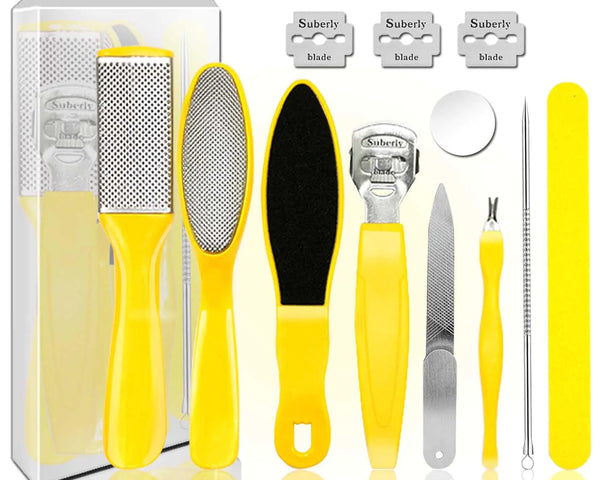 10pcs Professional Pedicure Kit Foot File and Callus Remover