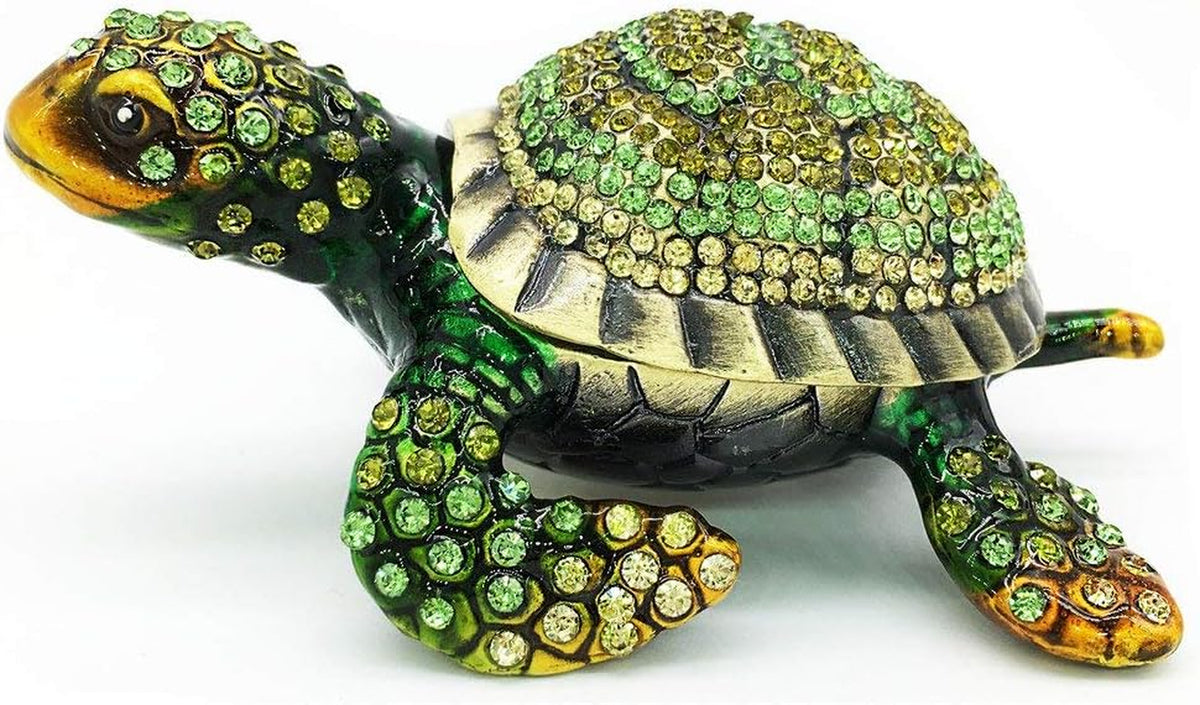 Vintage Turtle Jewelry Trinket Box