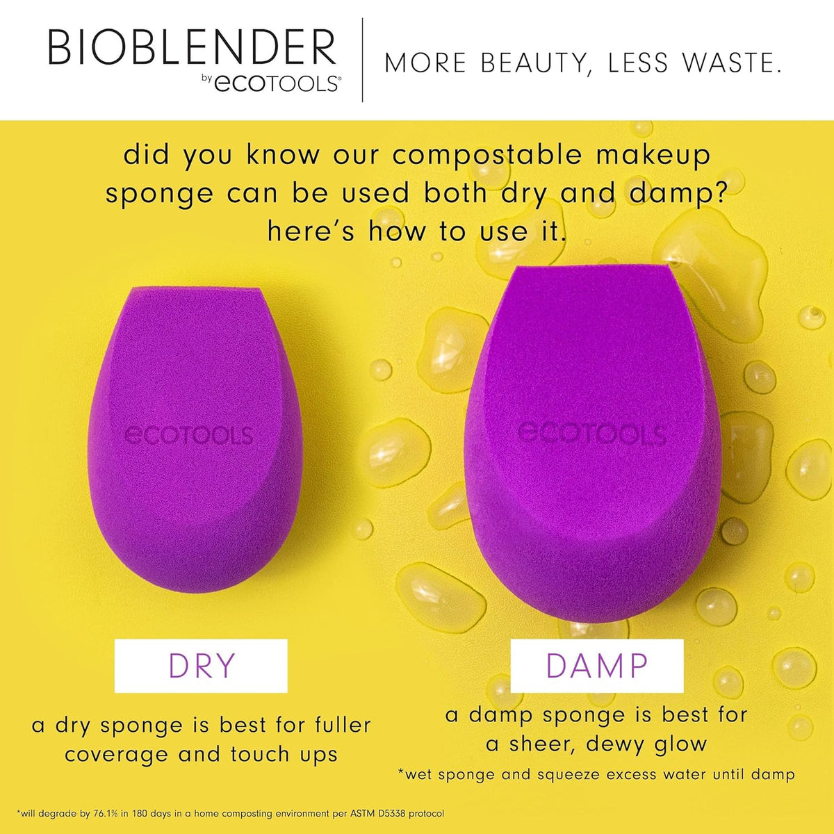Bioblender Makeup Sponge Duo,for Liquid & Cream Foundation, Eco-Friendly 