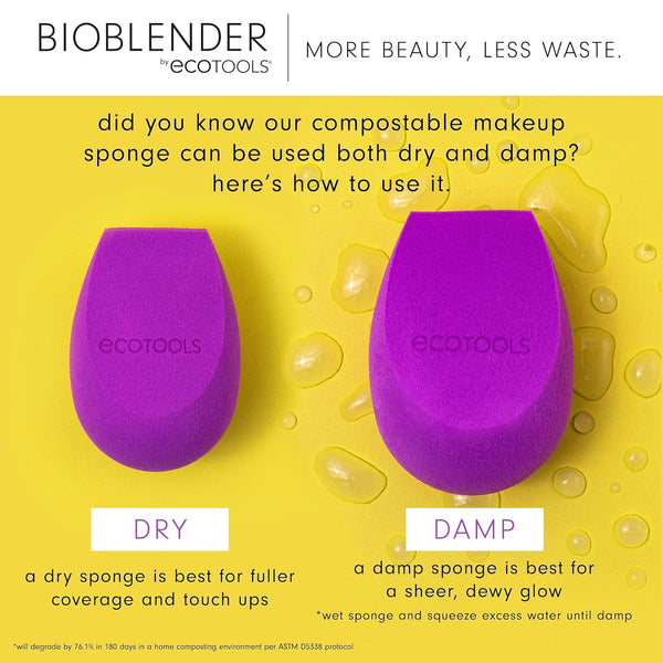 Bioblender Makeup Sponge Duo,for Liquid & Cream Foundation, Eco-Friendly 
