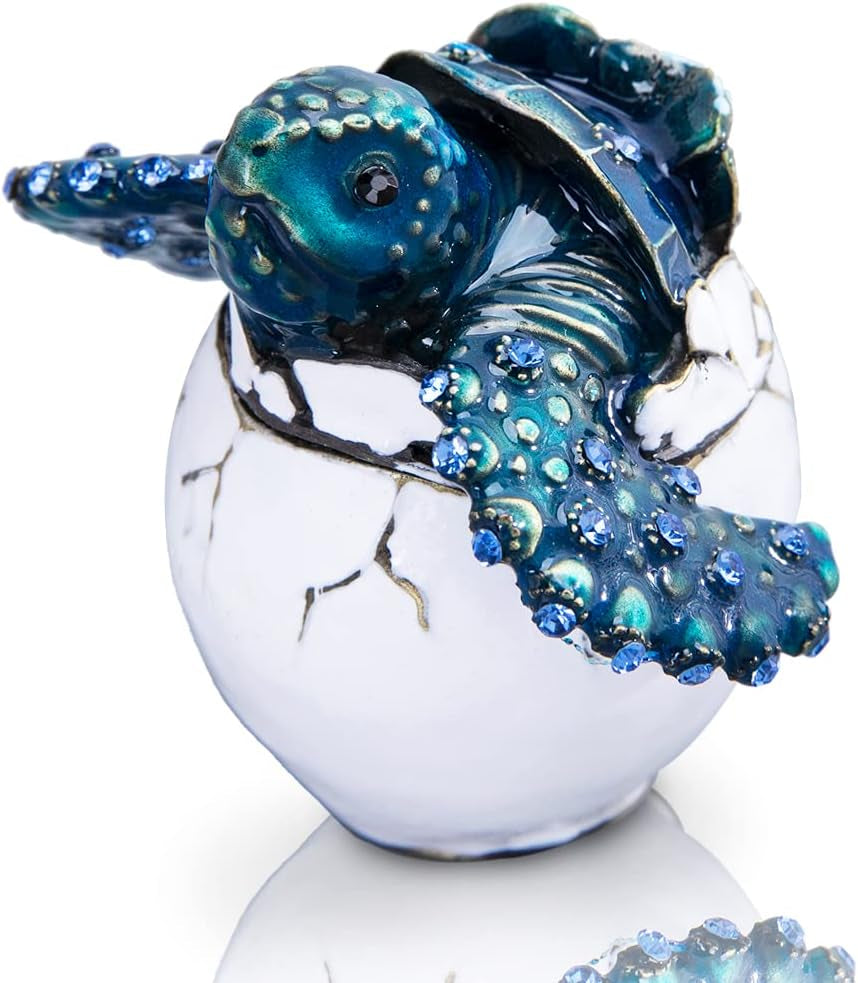 Vintage Turtle Jewelry Trinket Box