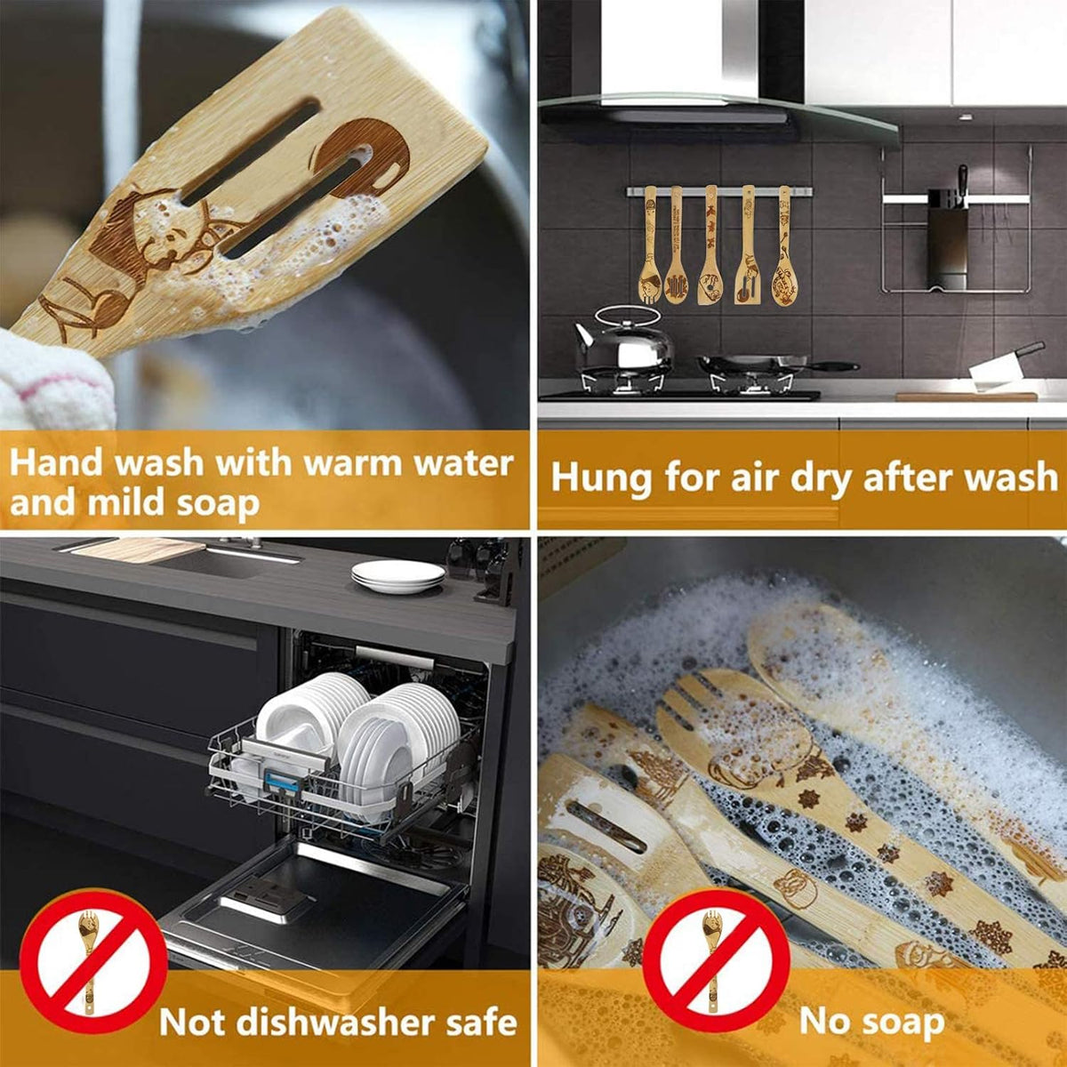 Cartoon Wooden Spoons for Cooking