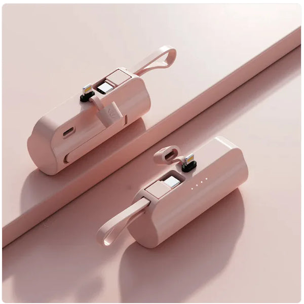 5000mAh Portable Charger with Built-In Cable